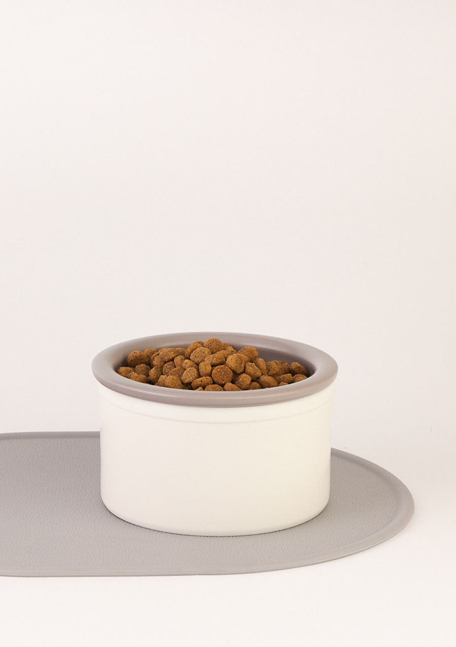 Dog Bowl Set - White & Grey