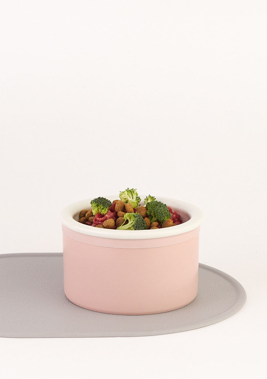 Dog Bowl Set - Pink & White
