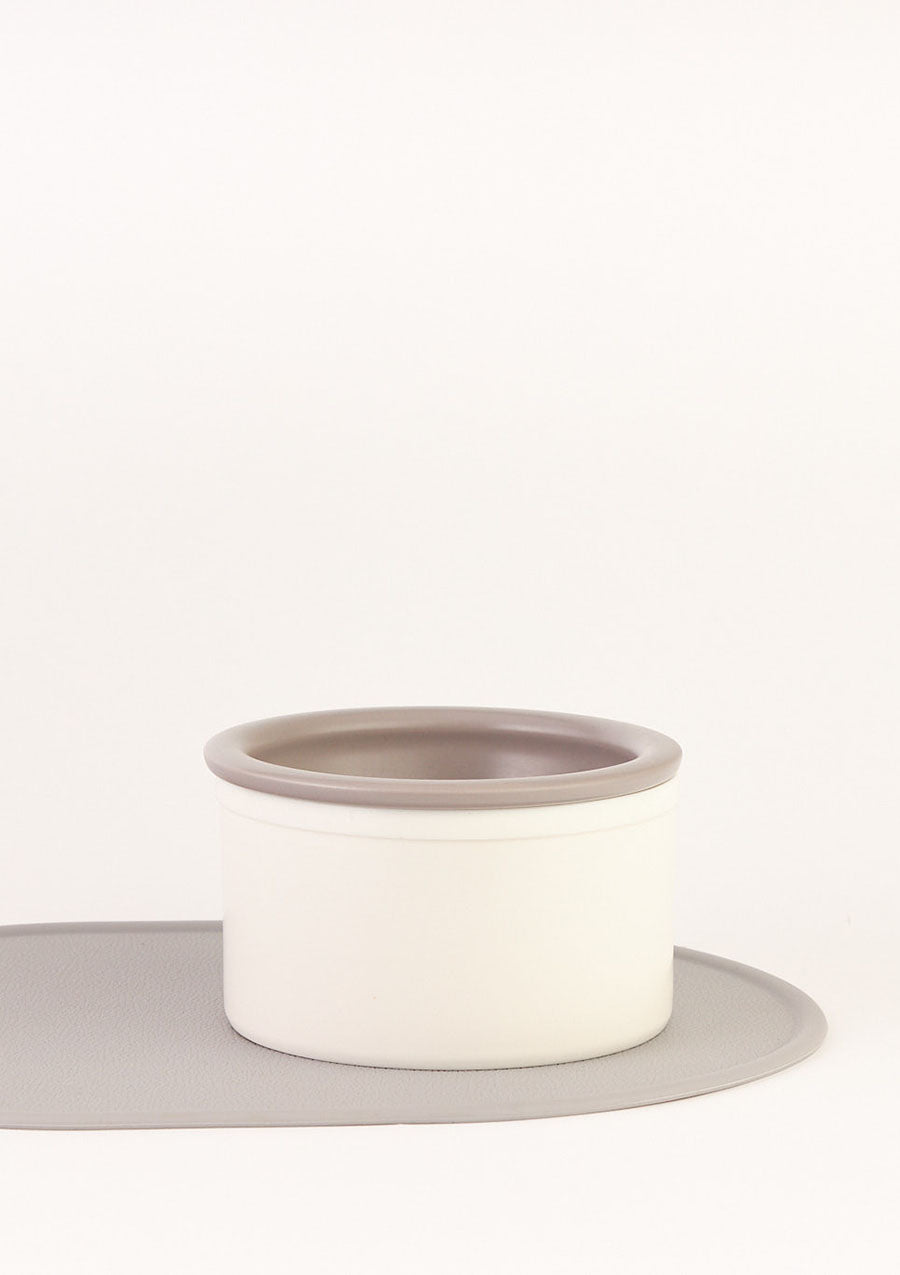 Dog Bowl Set - White & Grey