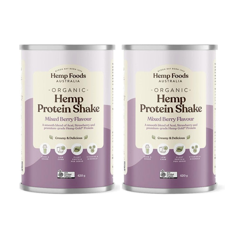 Organic Hemp Protein Mixed Berry - 2 x 420g Canisters
