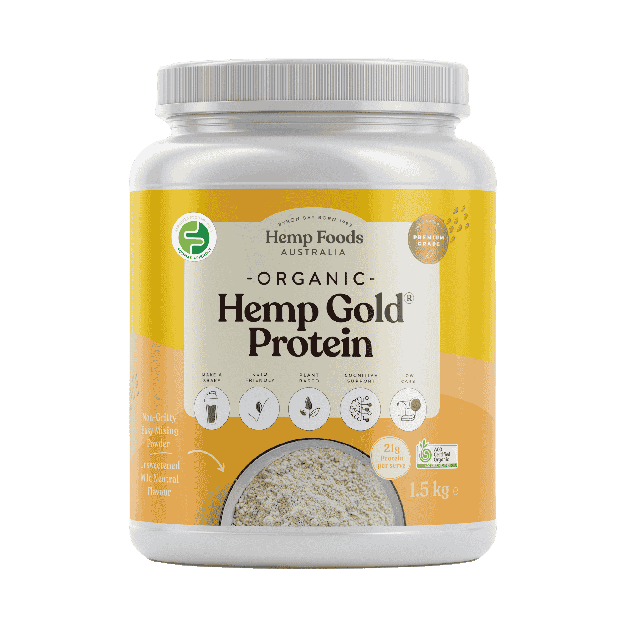 Organic Hemp Gold Protein Powder - 2 x 1.5kg Tub - Hemp Foods Australia