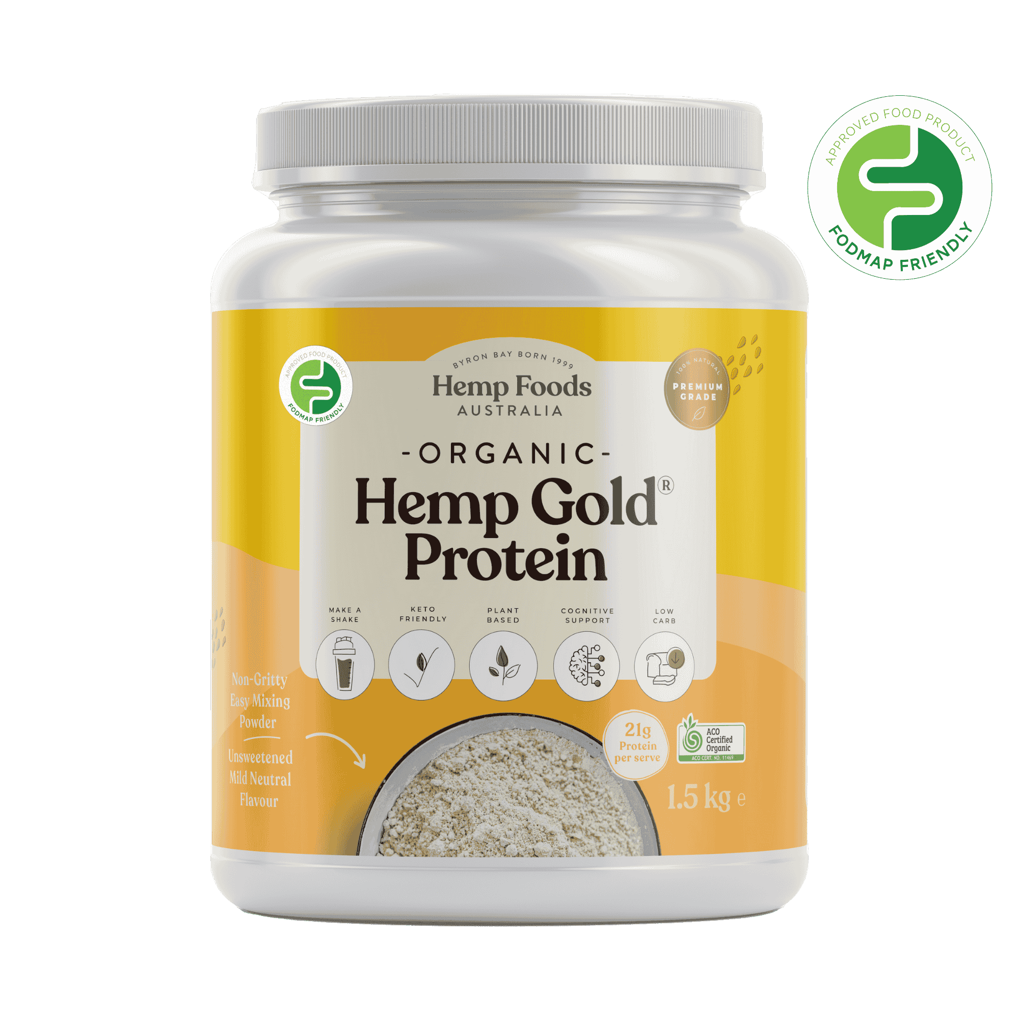 Organic Hemp Gold Protein Powder - 2 x 1.5kg Tub - Hemp Foods Australia