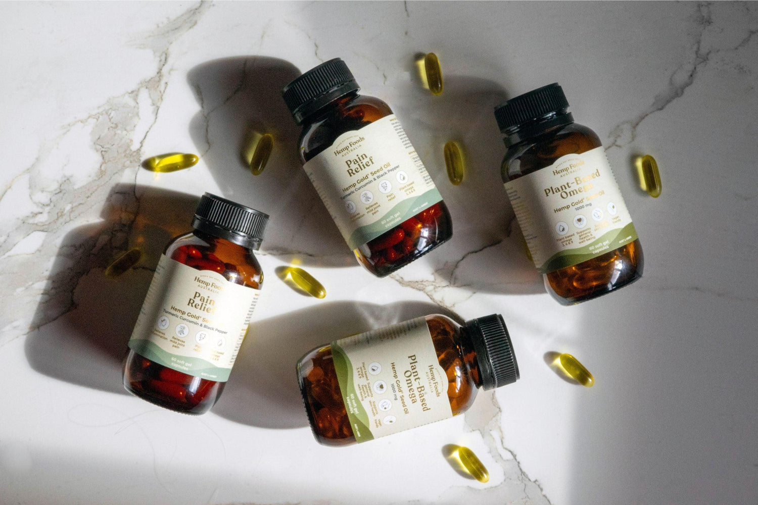 Pain Relief Hemp Seed Oil Capsules - 60Caps - Hemp Foods Australia