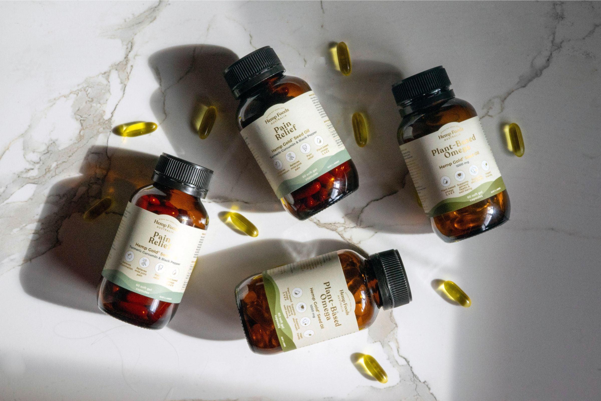 Pain Relief Hemp Seed Oil Capsules - 60Caps - Hemp Foods Australia