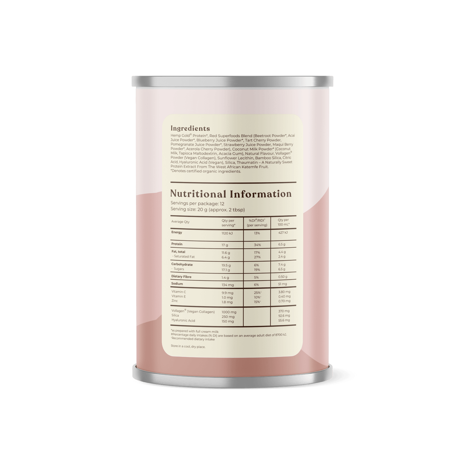 Plant-Based Collagen Pack - 2 x 240g Canisters - Hemp Foods Australia