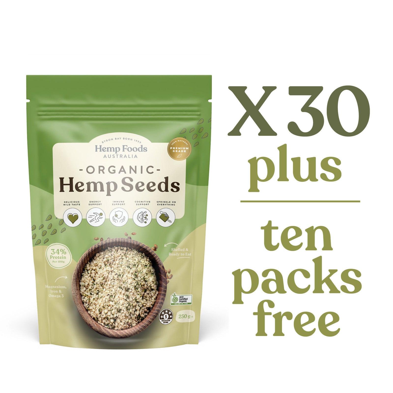 Hemp Seeds - Buy 30 packs - 40 x 250g Pouch - Hemp Foods Australia
