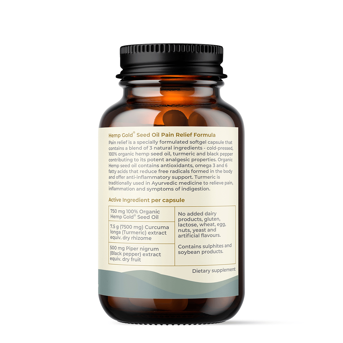 Pain Relief Hemp Seed Oil Capsules - 60Caps - Hemp Foods Australia