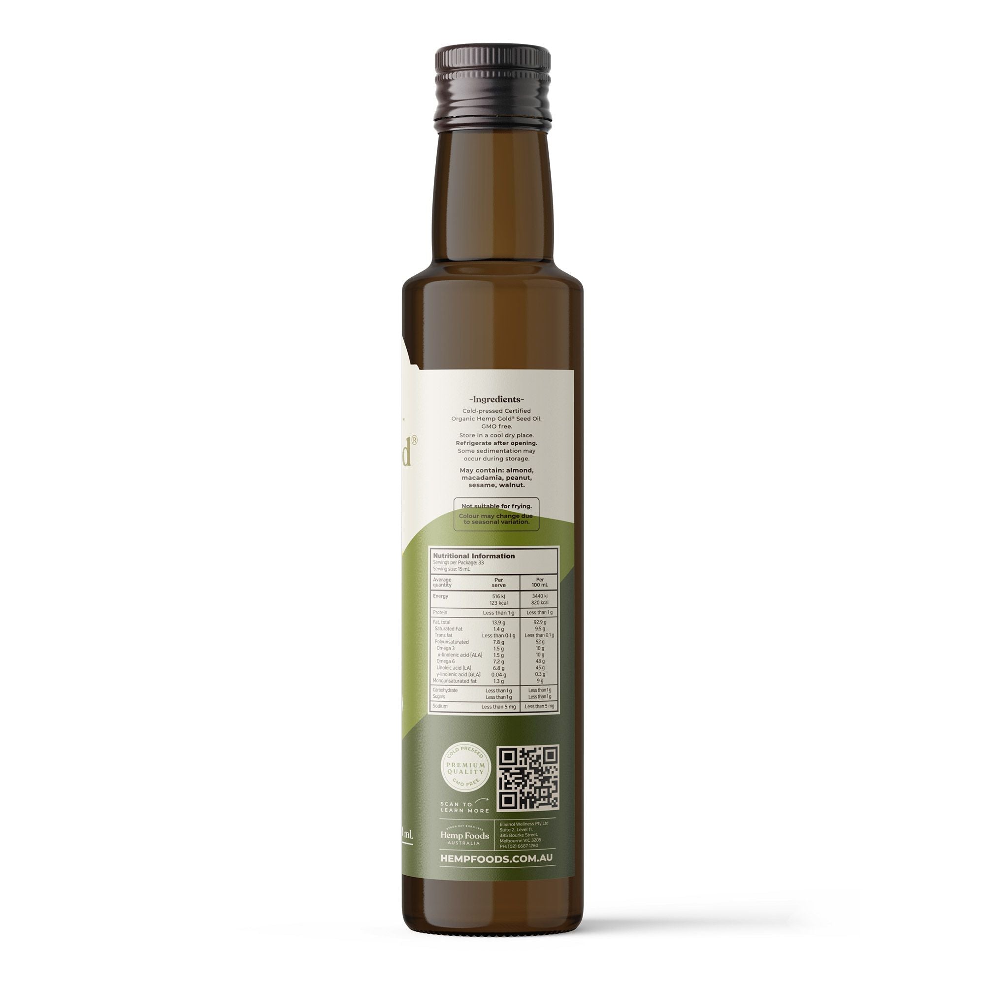 Organic Hemp Gold Seed Oil 500ml Twin Pack - 2 x 500ml Bottles