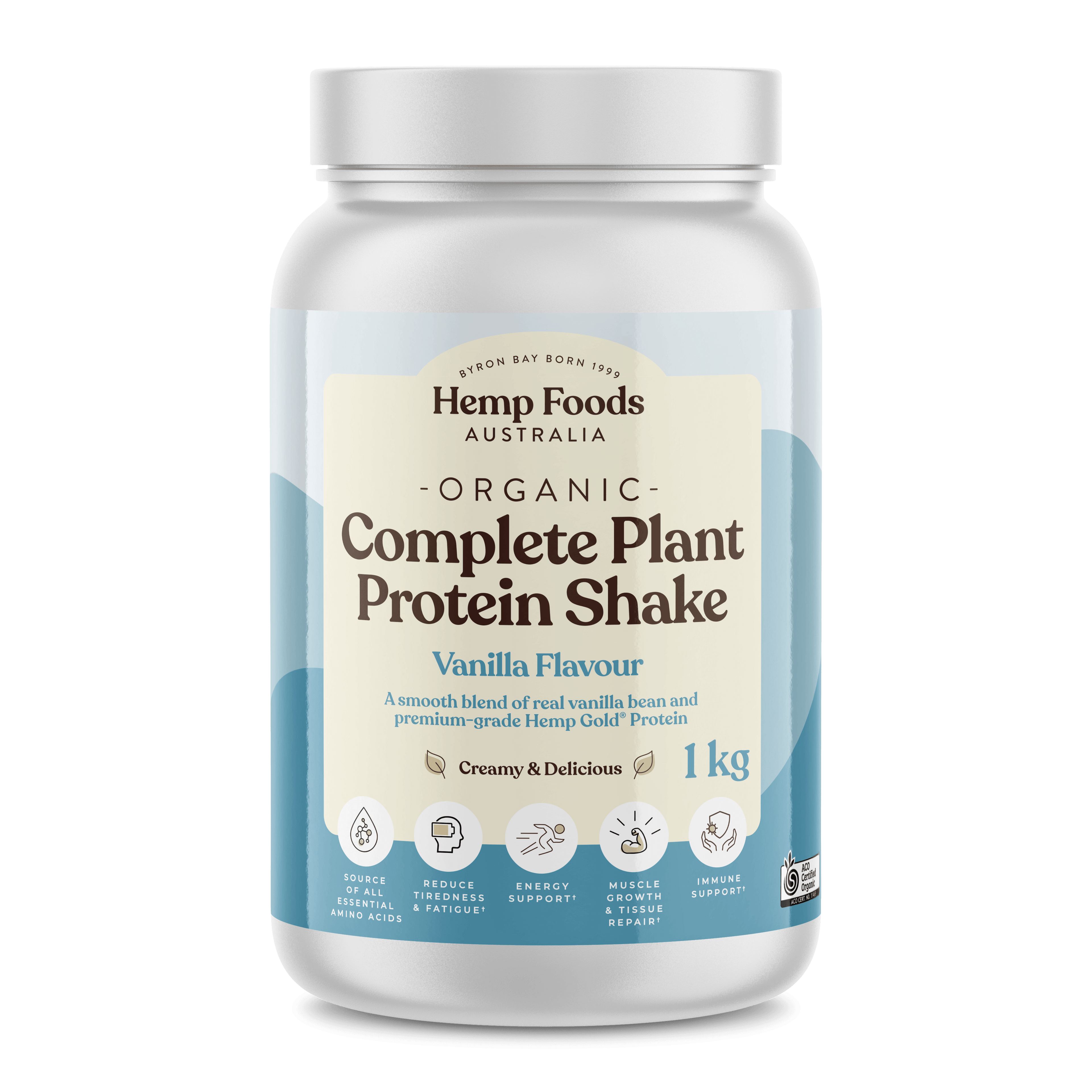 Complete Plant Protein Shake Vanilla - 1KG - Hemp Foods Australia
