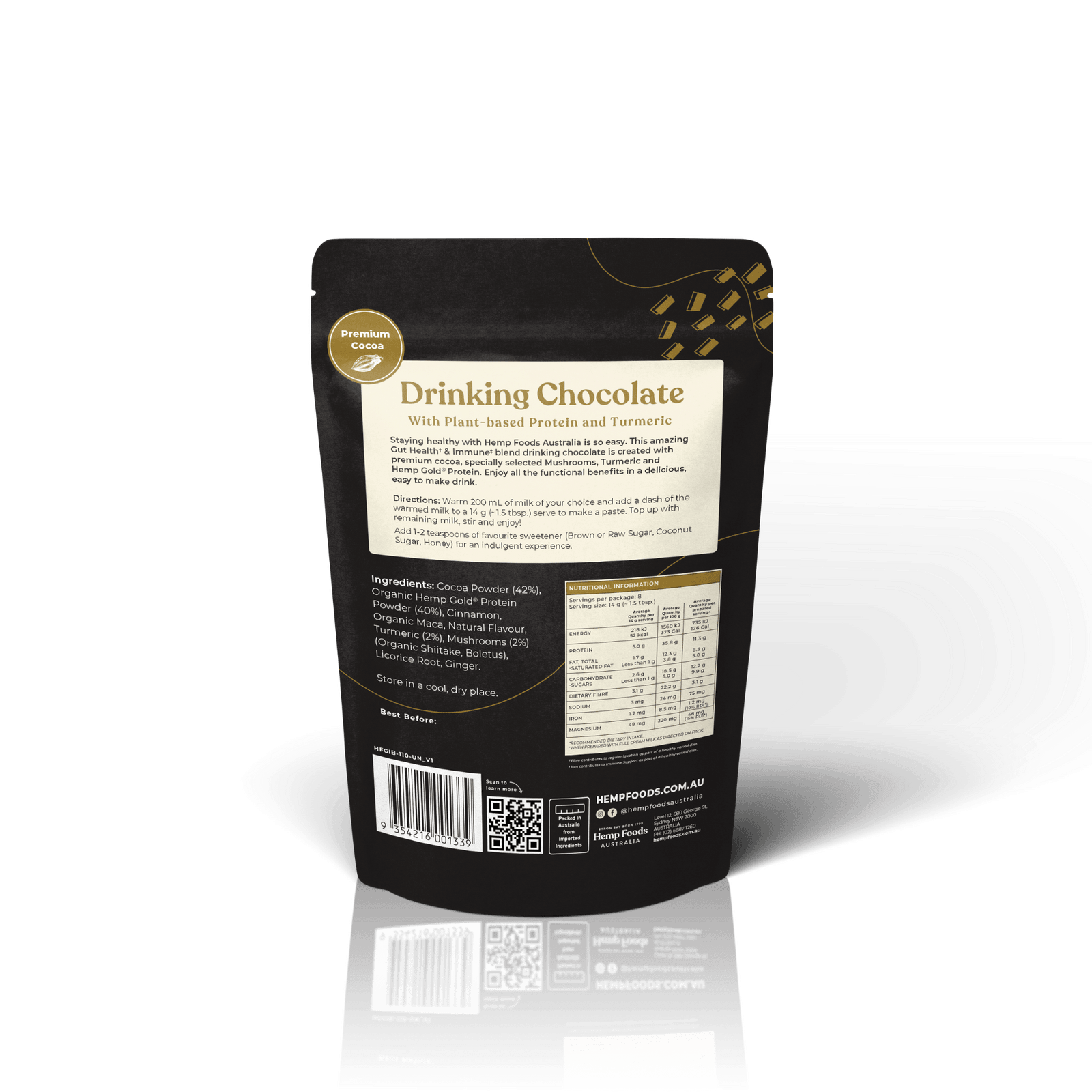 Drinking Chocolate Gut health & Immunity Blend - 112g - Hemp Foods Australia