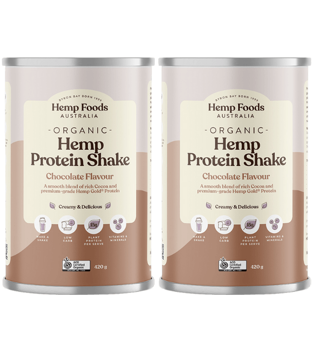 Organic Hemp Protein Chocolate - 2 x 420g Canister - Hemp Foods Australia