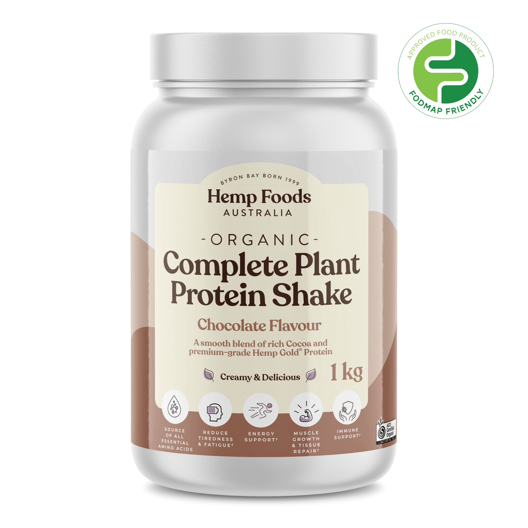 Complete Plant Protein Shake Chocolate - 1KG - Hemp Foods Australia