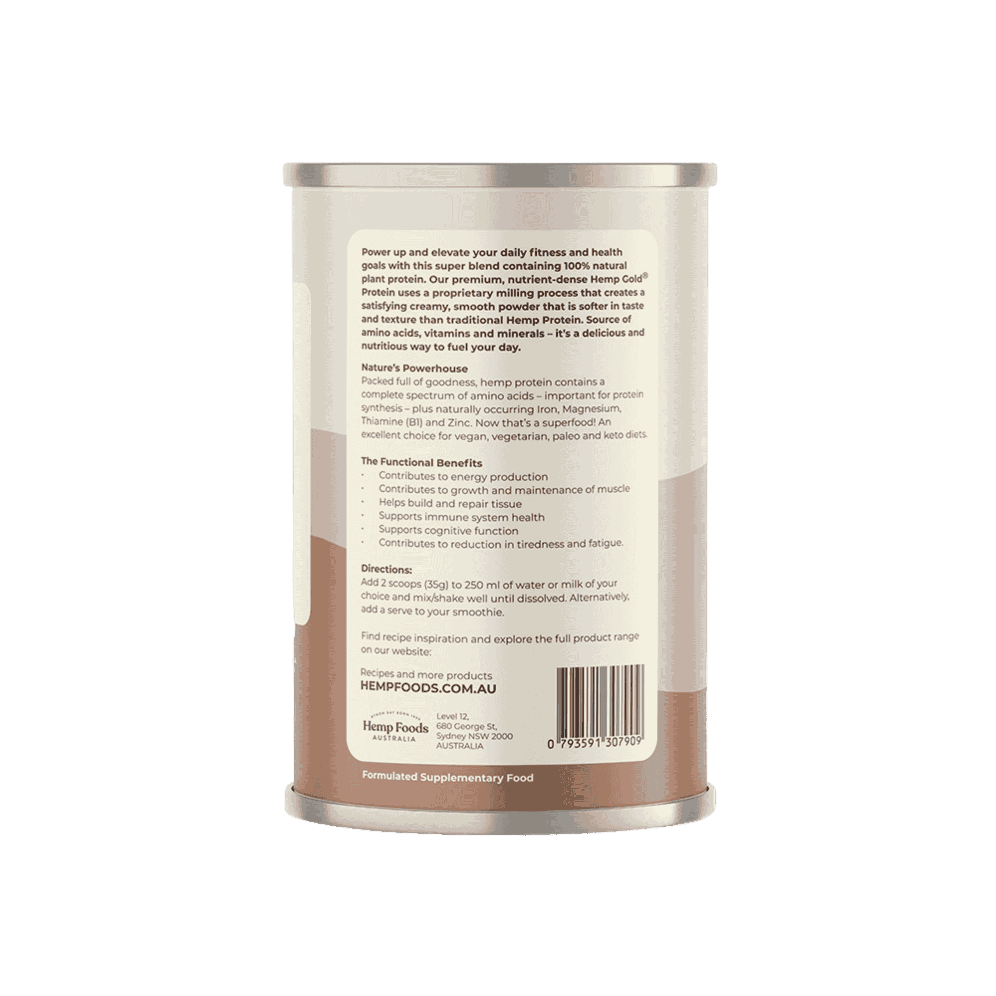 Organic Hemp Protein Chocolate - 2 x 420g Canister - Hemp Foods Australia