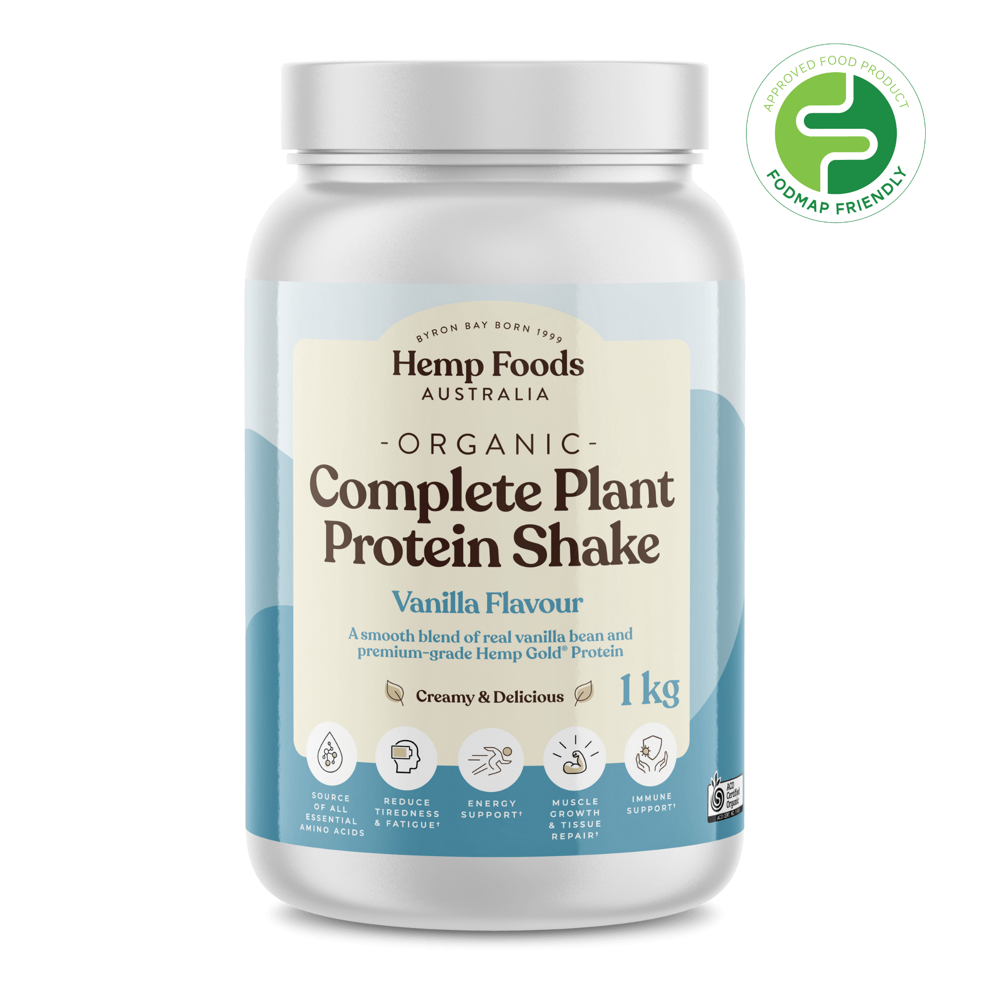 Complete Plant Protein Shake Vanilla - 1KG - Hemp Foods Australia