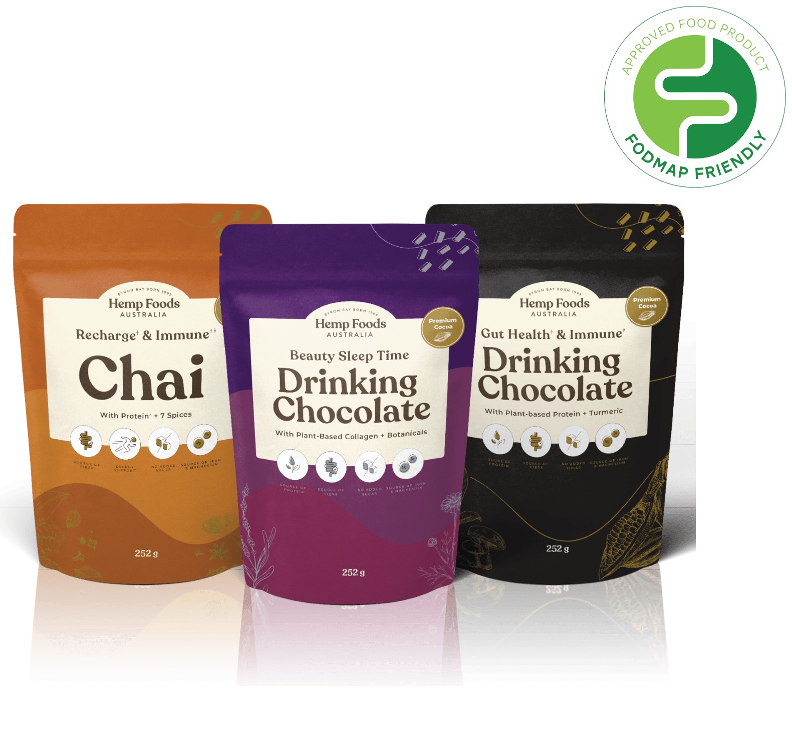 Functional Drinks - Daily Ritual Bundle - 3 x 252g Pouches - Hemp Foods Australia