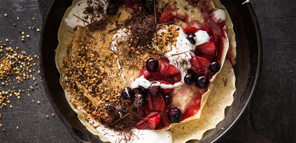 Crepes with Berries & Yoghurt – Hemp Foods Australia