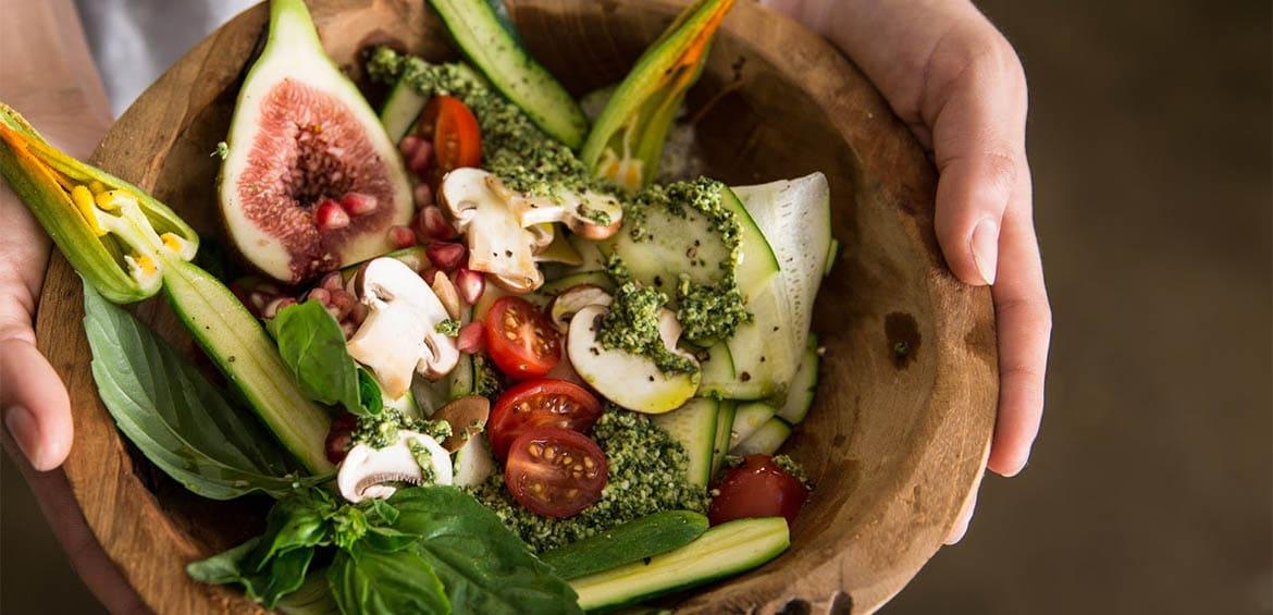 Raw Zucchini and hemp pasta