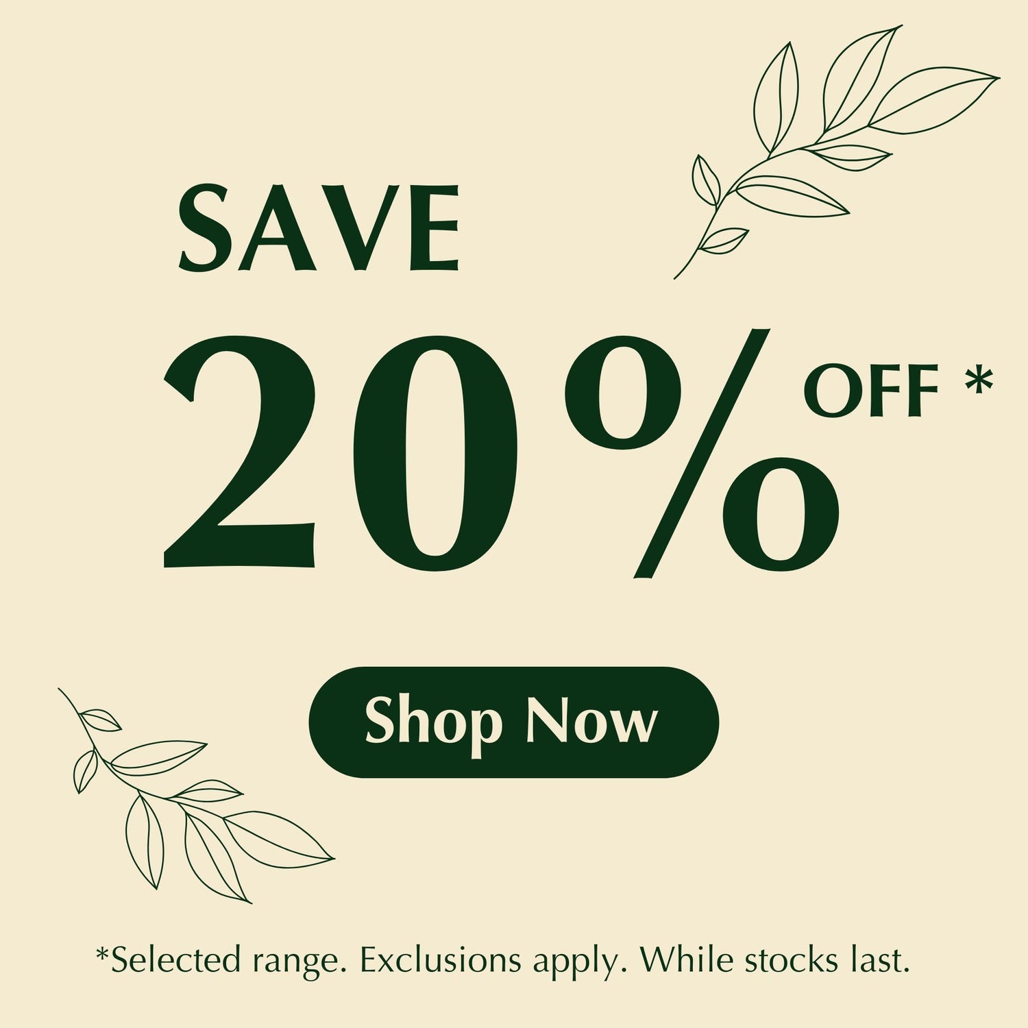 SHOP 20% OFF