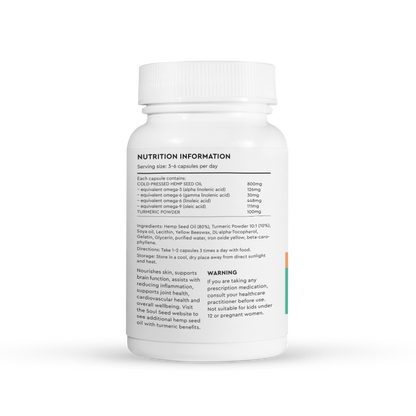 Hemp Seed Oil w Turmeric Capsules - 120Caps