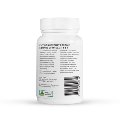 Hemp Seed Oil w Turmeric Capsules - 120Caps