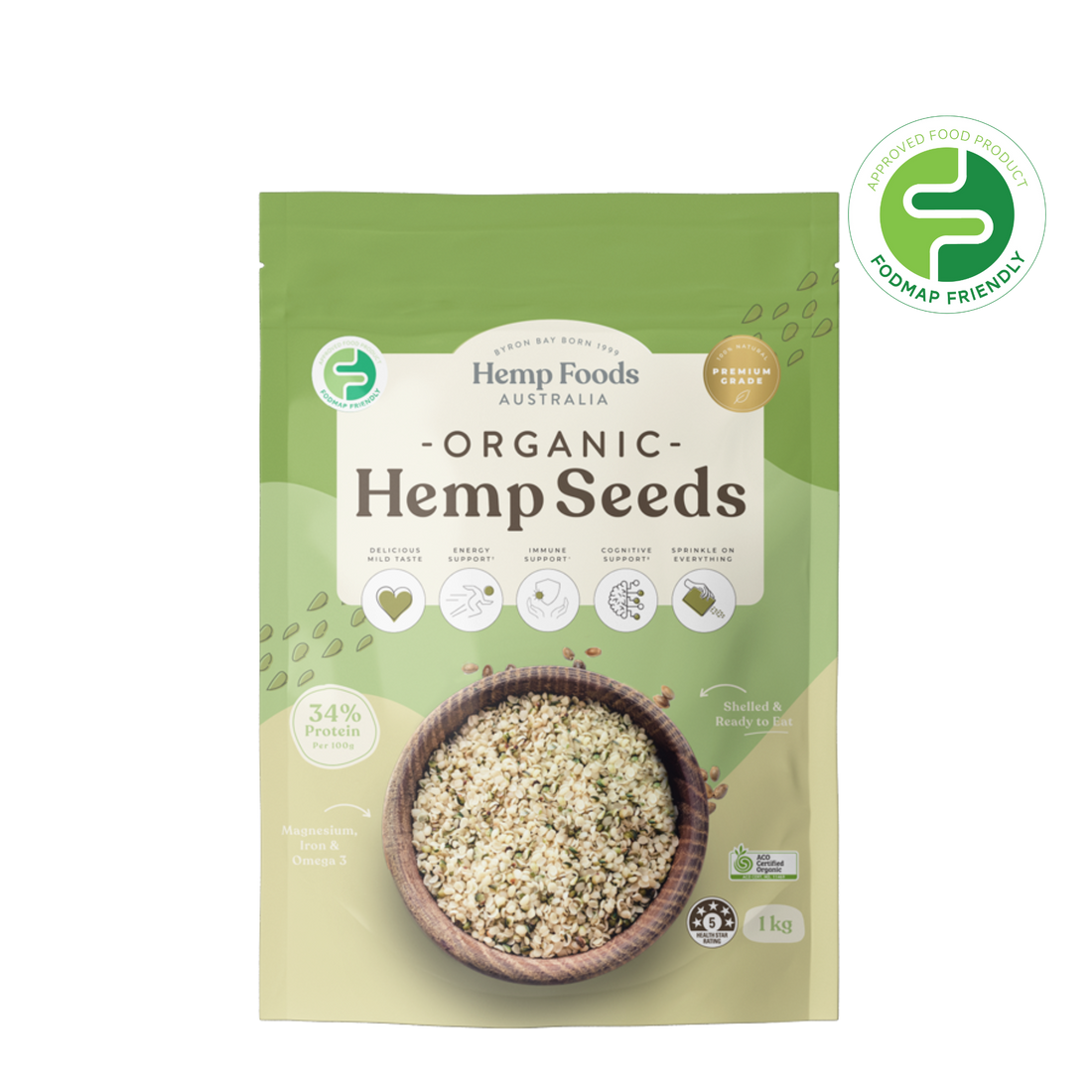 Organic Hulled Hemp Seeds - 1kg