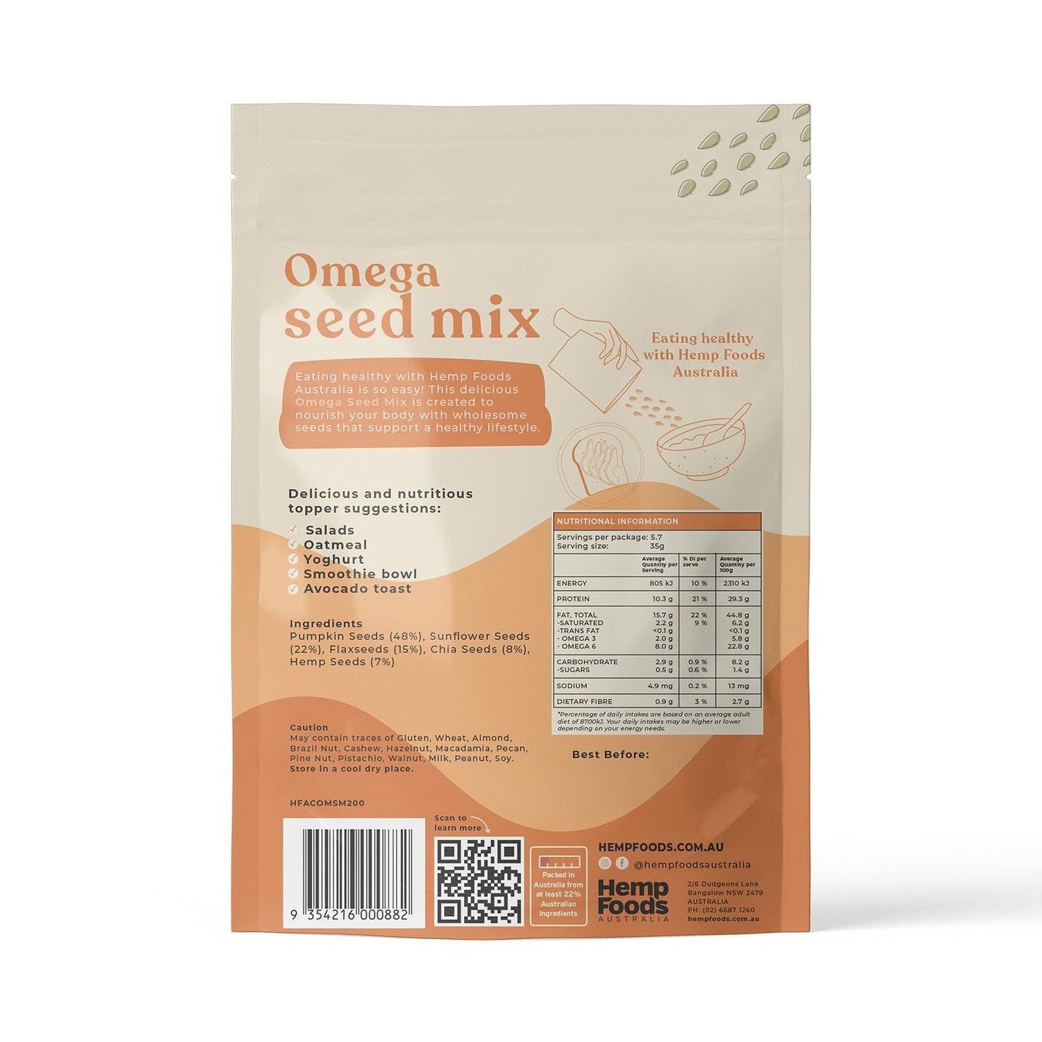 Omega Seed Mix - 200g - Hemp Foods Australia