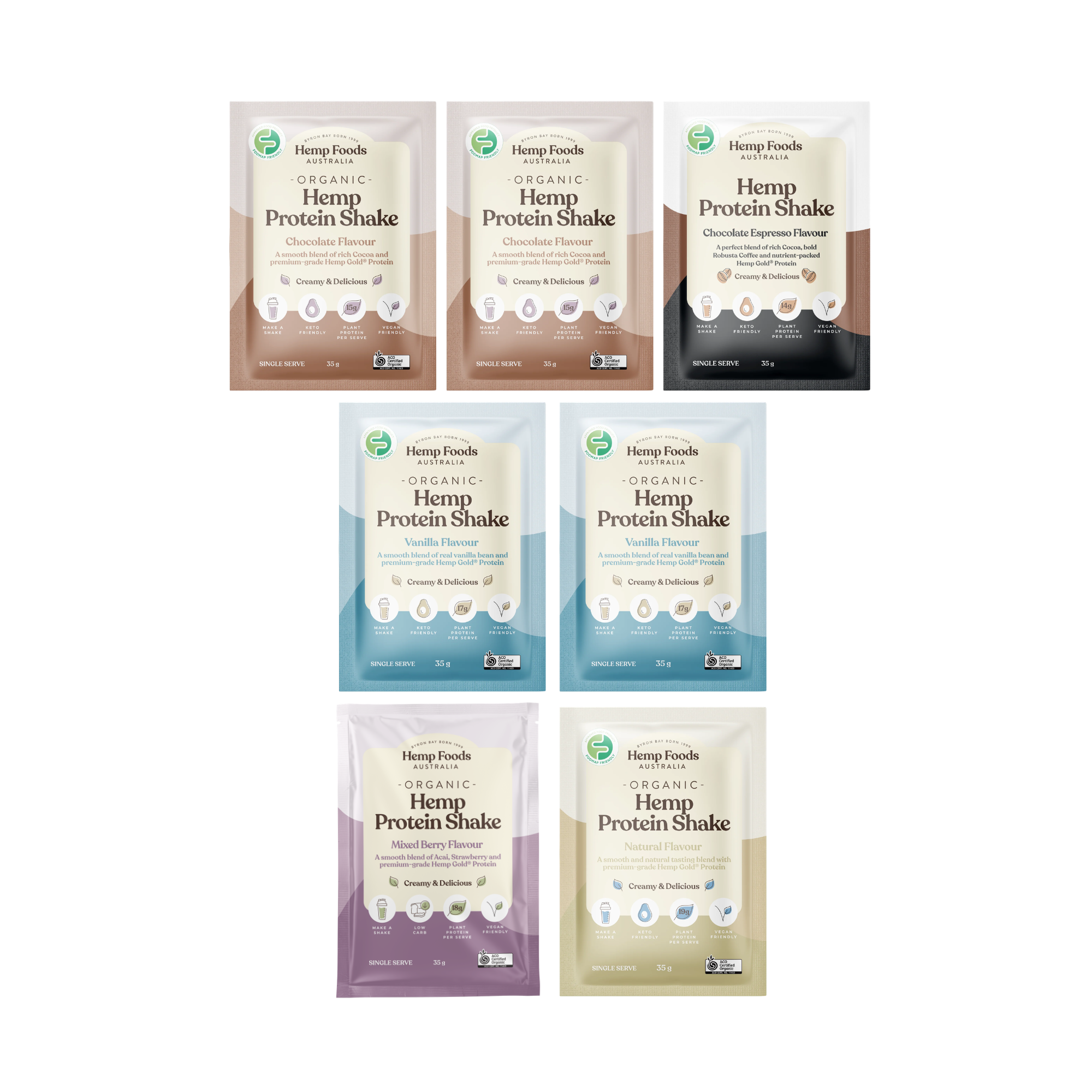 Organic Hemp Protein Mixed Bundle - 7 x 35g Sachet