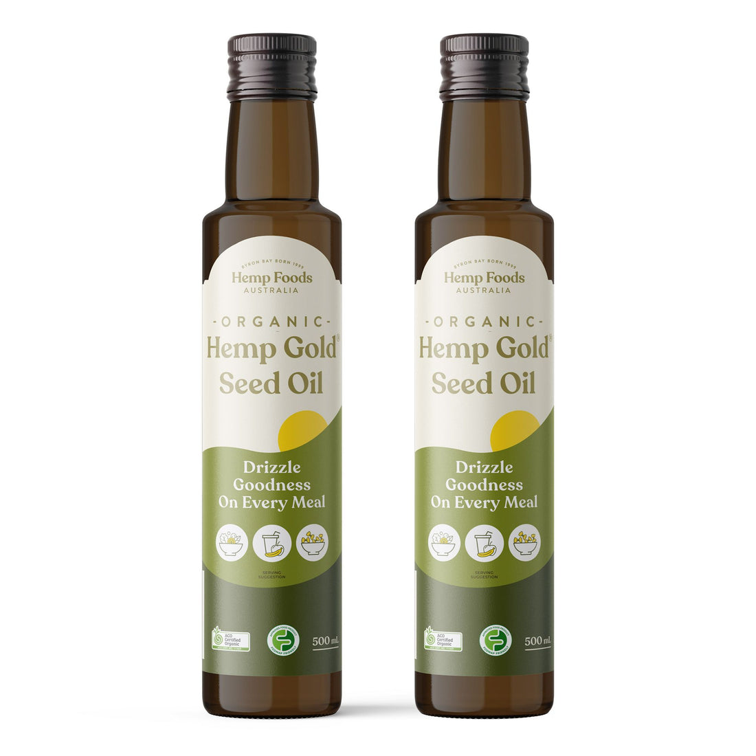 Organic Hemp Gold Seed Oil 500ml Twin Pack - 2 x 500ml Bottles