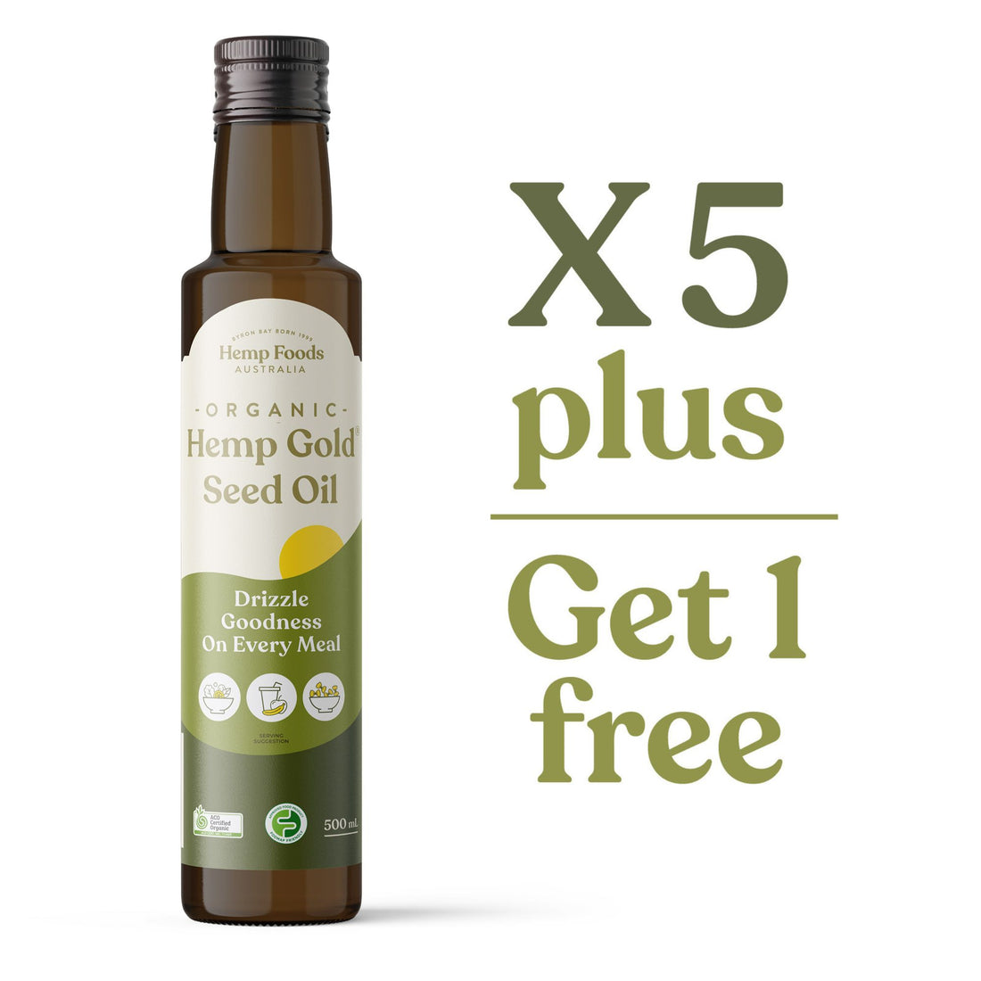 Organic Hemp Gold Seed Oil - 6 x 500ml Bottle Bundle