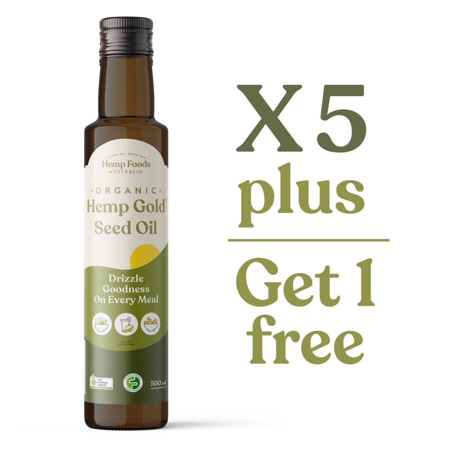 Organic Hemp Gold Seed Oil - 6 x 500ml Bottle Bundle