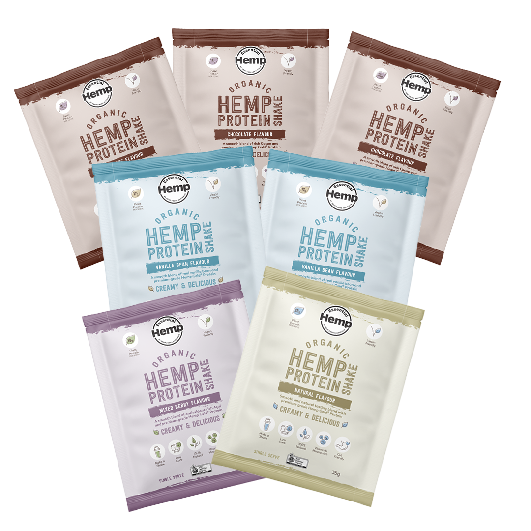 Organic Hemp Protein Mixed Bundle 7 x 35g Sachet Hemp Foods Australia