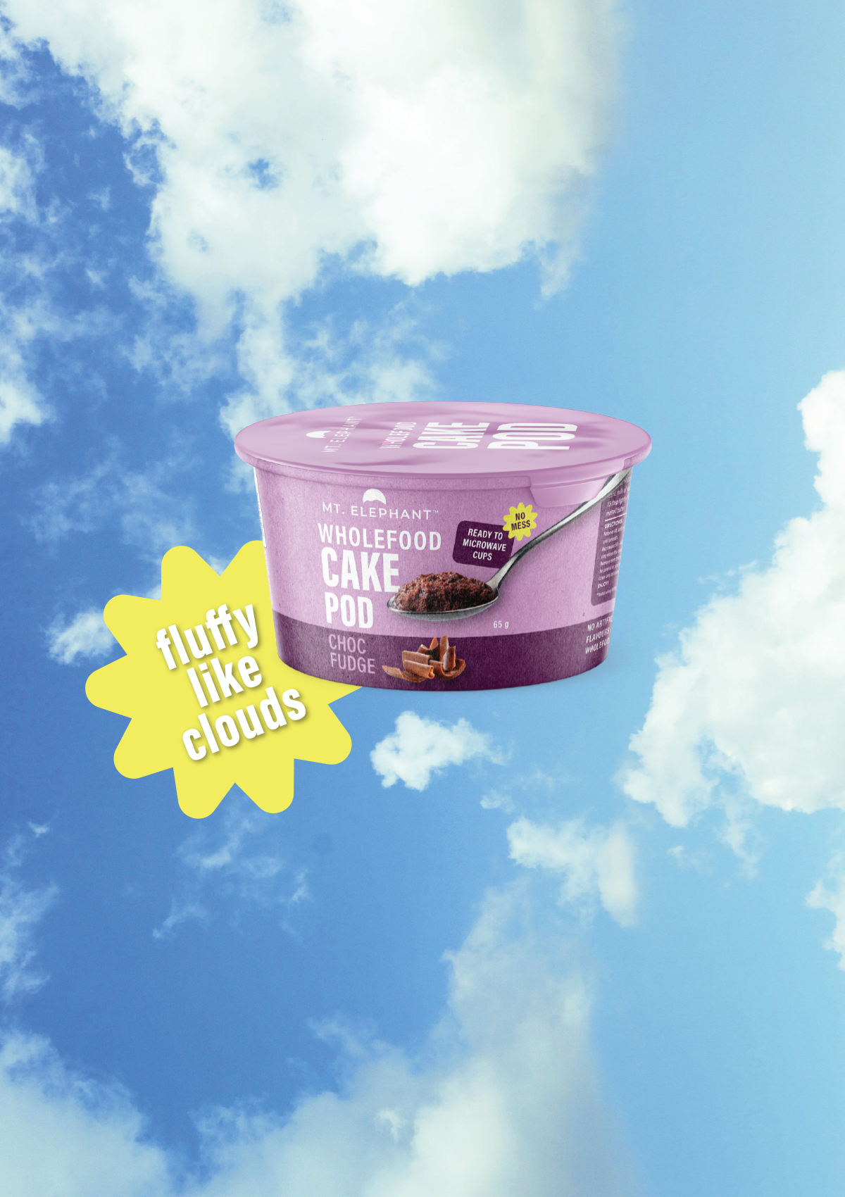 Wholefood Cake Pod Choc Fudge - 2 x 65g Cups