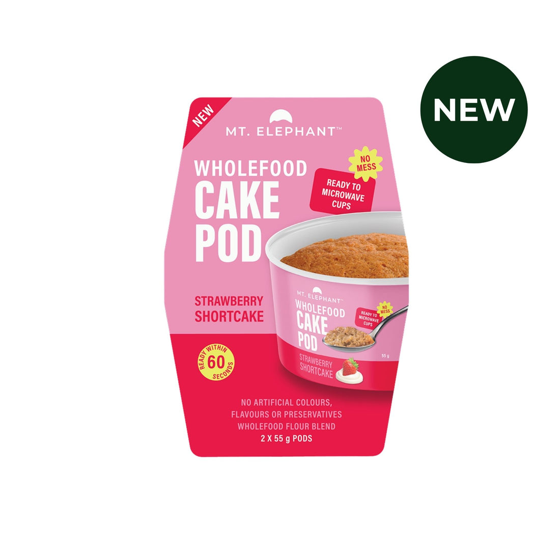 Wholefood Cake Pod Strawberry Shortcake  - 2 x 55g Cups