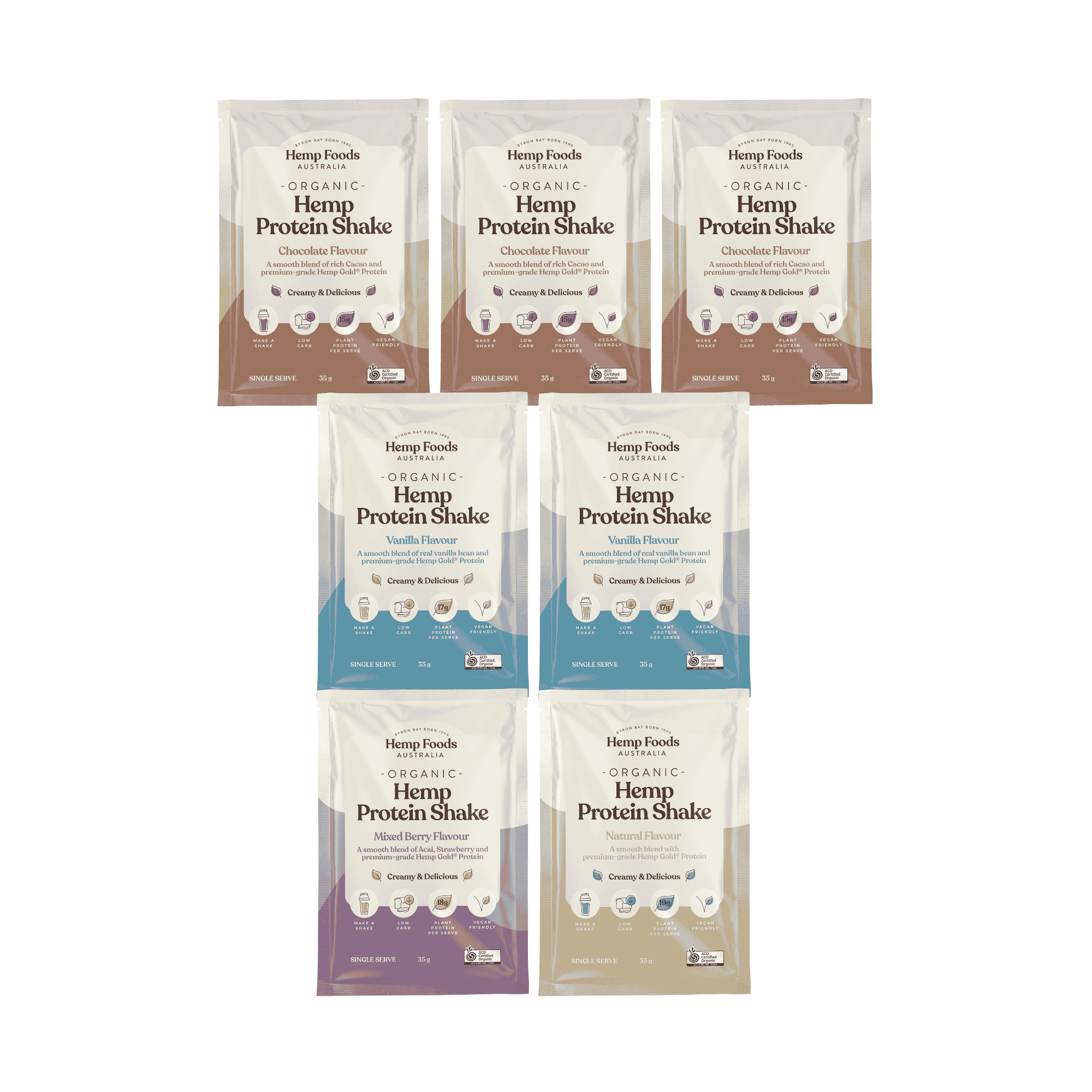 Organic Hemp Protein Mixed Bundle - 7 x 35g Sachet